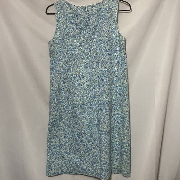 Talbots Wo size 6 Blue Sheath Midi Dress Scoop Neck Sleeveless. Floral design - Picture 11 of 12